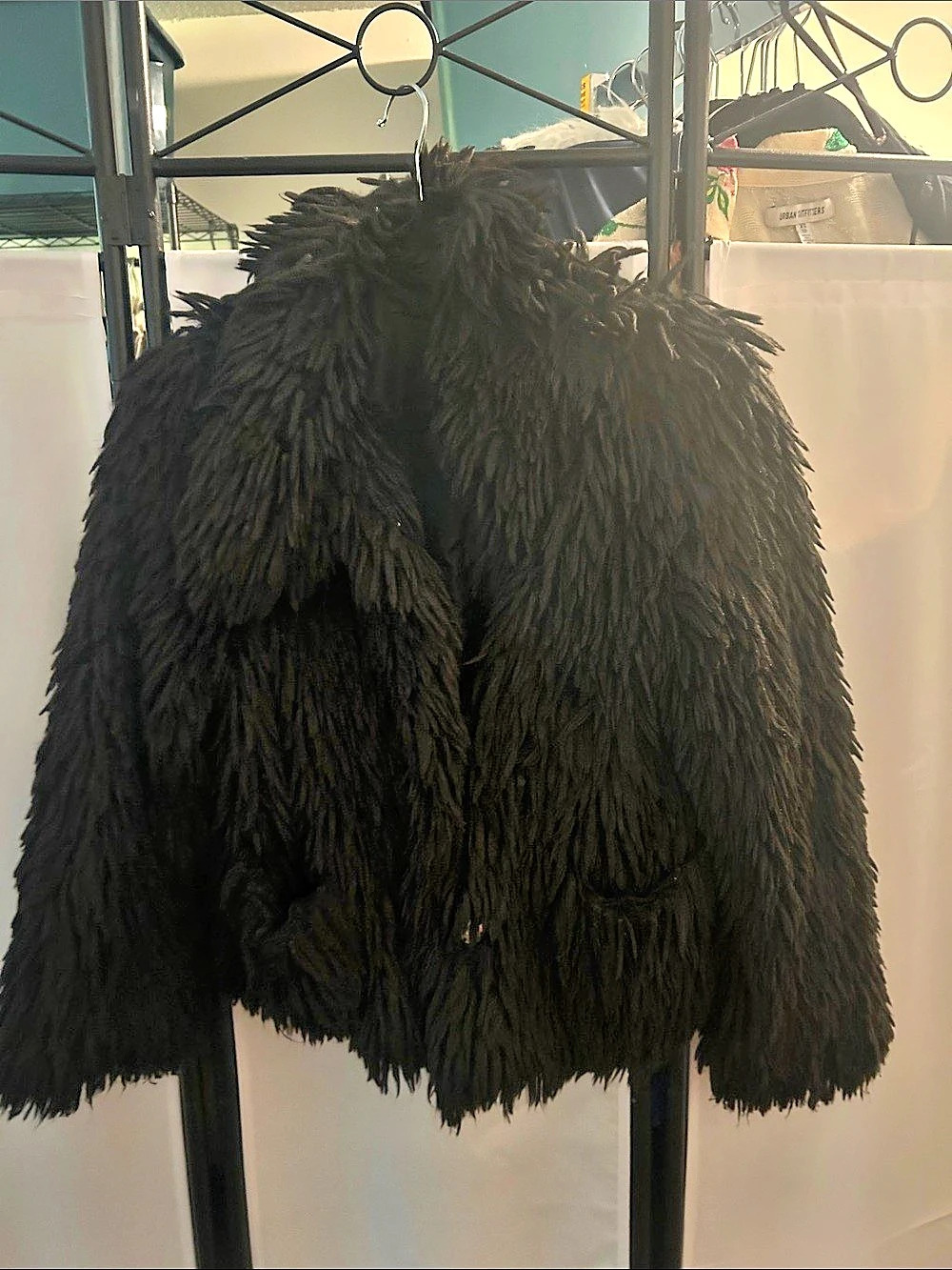 Black Shaggy Teddy Jacket Like New